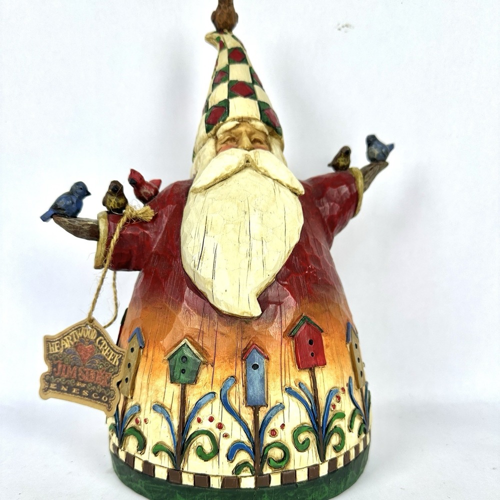 Jim Shore Heartwood Creek Santa/Birds Figurine 2002 105532 Box Included 11in